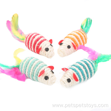 Color Assorted Sisal Cat Toy Mice Big Toy